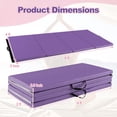 thumbnail image 2 of Barara King Gymnastics Mat, Exercise Tumbling Mat,Folding Gymnastics Mat with Carry Handles and Sweatproof Detachable PU Leather Cover-Purple, 2 of 7