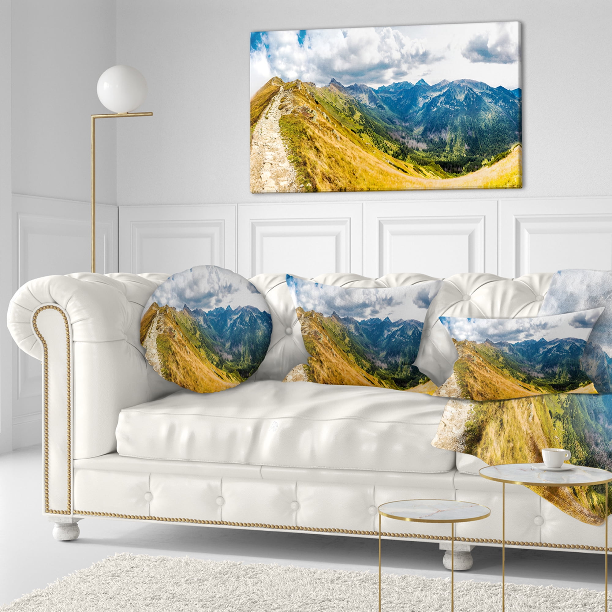 Designart 12" x 20" Multi-color Polyester Throw Pillow