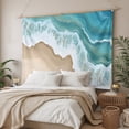 thumbnail image 3 of Turquoise Ocean Large Tapestry for Bedroom Wall Hanging Tapestry,Gradient Brown Shore Sandy Beach Abstract Ceiling Backdrop Tapestries Poster Blanket Wall Decor for Teens Room Living Room 100" x 59", 3 of 8