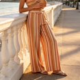 thumbnail image 2 of ClodeEU Women's High Waist Striped Wide Leg Pants,Casual Bohemian Vacation Flowy Trousers ,Women's Plus L, 2 of 8