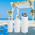 thumbnail image 6 of S SERENABLE 3Pcs Cylinder Plinth Stand Covers Plinth Stand Pillar Covers Cylinder Pedestal Covers for Birthday Party Thanksgiving Wedding white, 6 of 8