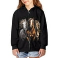 thumbnail image 2 of DISNIMO Black Horse Hoodie Boys Zipper Hoodies Size 14-16 Hoodies Sweatshirt for Girls Zip Hoodie Jacket Kids Boys Hooded Sweatshirts Zip Up Hooded Jackets Children Fall Clothes Boy Streetwear Soft, 2 of 7