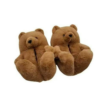 

Kesitin Unisex Cartoon Slippers Color Block Plush Slipper Leopard House Shoe Non-slip Cozy Indoor Shoes Home Slip On Bootie Brown 11.5C-5Y