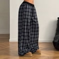 thumbnail image 4 of RongHuan Women's Plaid Pants Casual Flannel Pajama Pants Fashion Wide Leg Baggy Sweatpants with Pockets, 4 of 6