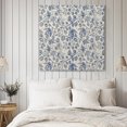 thumbnail image 4 of Blue Flowers Wall Art Painting on Canvas, Retro Rustic Botanical Floral Leaves Vines Canvas Art Home Prints Wall Art Framed Modern Artwork for Living Room Bedroom Wall Decor 12x12in, 4 of 9