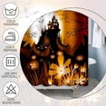 thumbnail image 5 of Orange Halloween Shower Curtain Evil Pumpkin Spooky Bats Forest Full Moon Gothic Castle Ghost Night Shower Curtains for Courtyard Bathroom Bath Polyester Fabric with Hooks 72x72 Inches, 5 of 6