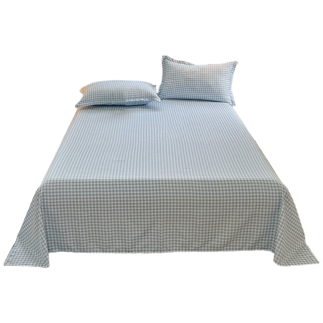 Vwrxbz Washed Cotton Bed Sheet Pillowcase Set 3 Piece Duvet Cover Solid Color Soft Breathable Bedding