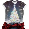 thumbnail image 4 of Christmas T Shirt for Women Xmas Tree Graphic Short Sleeve Casual Holiday Tops Summer Crewneck Blouse, 4 of 4