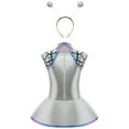 thumbnail image 2 of TiaoBug Girls Metallic Alien Dress Sleeveless Outer Space Themed Party Outfits with  Alien Hair Hoop 2Pcs Set Sliver 12, 2 of 6
