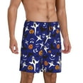 thumbnail image 6 of Mens Pajama Shorts, fun halloween ghost Sleep Shorts Men Pajama Bottoms Lounge PJ Shorts with Pockets, 6 of 6