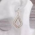 thumbnail image 2 of Hammered Filigree Hollow Earrings Layer Teardrop Hook Fashion Women Gold Jewelry, 2 of 5