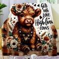 thumbnail image 2 of Highland Cow Gifts for Women Lovers,Warm Flannel Highland Cow Themed Throw Blanket for Couch Sofa 60"X50", 2 of 7