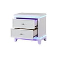 thumbnail image 3 of Opium Modern White 2-Drawer Nightstand with LED Lights & Mirror Front | Solid Wood & MDF Bedside Table | 17"L x 28"W x 28"H | Bedroom Furniture | NJ Inventory, 3 of 5