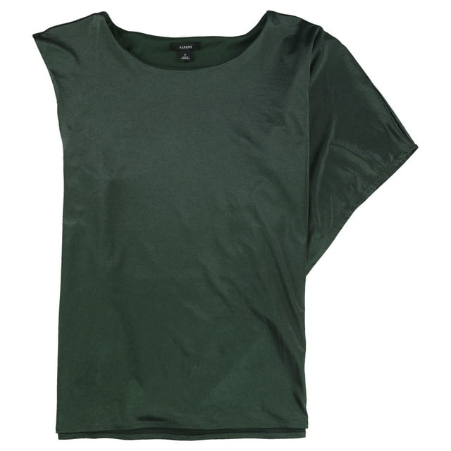 Alfani Womens Solid One Shoulder Blouse green 2XL