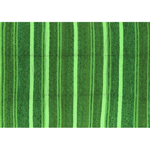 Ahgly Company Indoor Rectangle Oriental Green Industrial Area Rugs, 7' x 9'