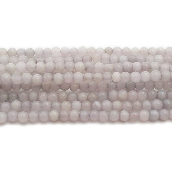 4mm Pale Gray Jade Round Beads Genuine Gemstone Natural Jewelry Making