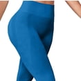 thumbnail image 4 of LNWUY Butt Lifting Workout Leggings for Women Tummy Control High Waisted Seamless No Front Seam Gym Yoga Pants Blue S, 4 of 5