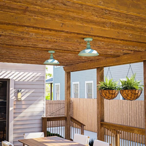 Ceybo Bell Ridge 1 Light Teal Semi‑Flush Ceiling Light