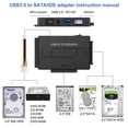 thumbnail image 4 of ENTSASMO Black USB 3.0 to SATA IDE Hard Drive Reader External Hard Drive Ultra Recovery Converter Universal Hard Drive Adapter Kit for 2.5/3.5 HDD/SSD Hard Drive Disk, Include 12V/2A Power Adapter, 4 of 7