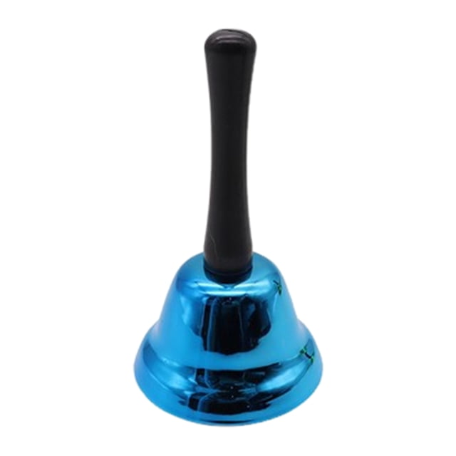 Vintage Alloy Hand Bell with Plastic Handle Super Loud Heavy Duty Wedding Animal Training Dinner Meditation Musical Teaching Service Call Bell