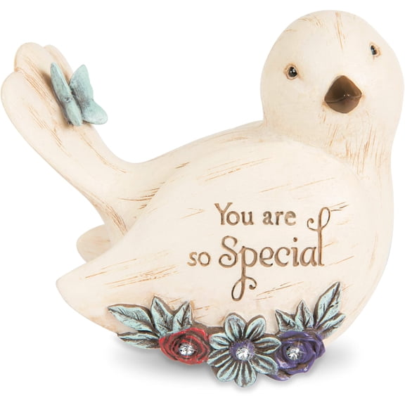 Pavilion Gift Company Decorative Special Floral Bird Figurine 3.5 Inch