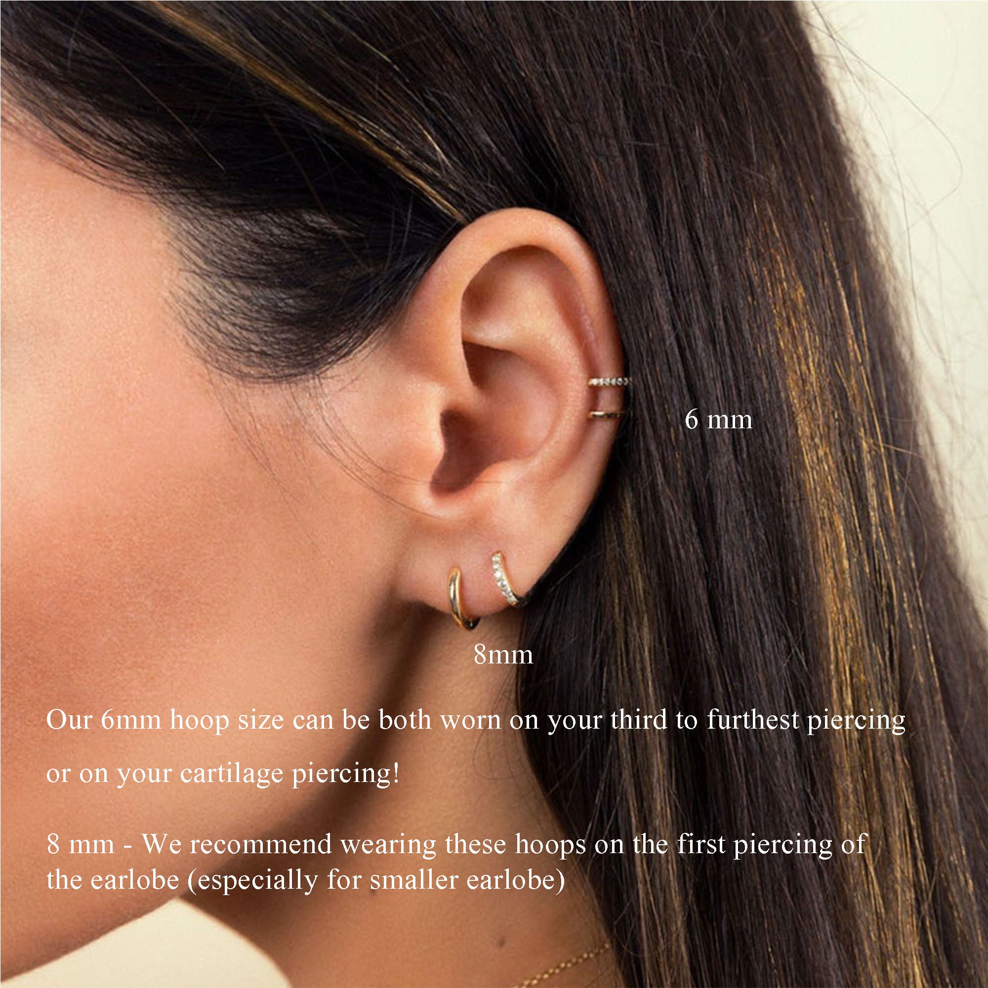 14K Gold Ball Cartilage Earring  MinimalBijoux