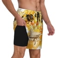 thumbnail image 3 of Goofa Honey Bee Printed Men's Swim Trunks Board Shorts Quick Dry Mens Swimming Trunks with Compression Liner,Breathable Fit Hawaii Beach Shorts-3X-Large, 3 of 9