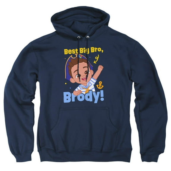 Bebefinn Best Big Bro Brody Adult Pull-Over Hoodie, Navy, Medium