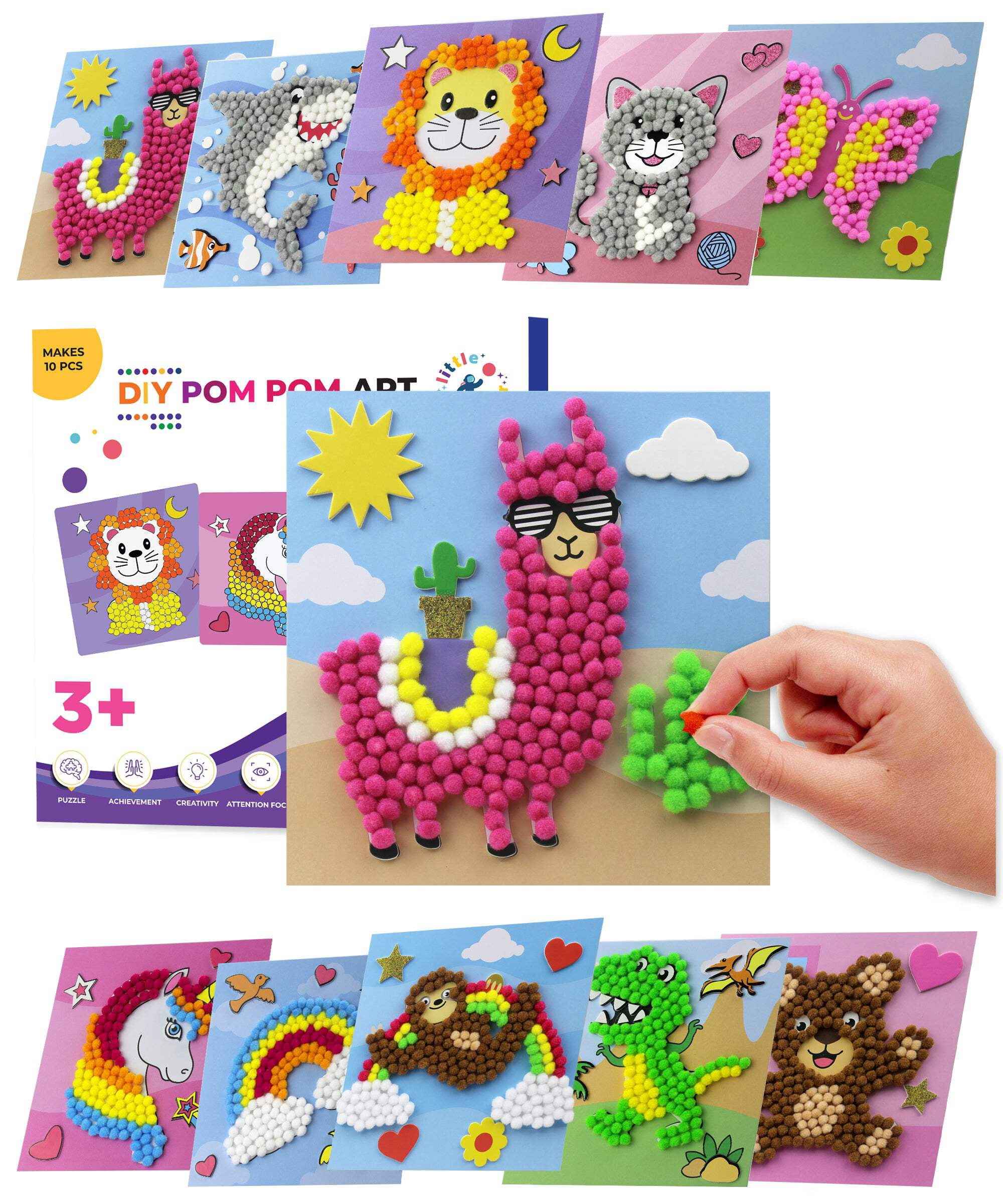DIY Pom Pom Art - 10pcs ( Set 3)
