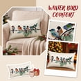 thumbnail image 2 of Lumbar Pillow Decorative Throw Pillows,Small Hand-Painted Outdoor Birds Pillowcases,Spring Summer Pillows Decorative Throw Cushion Covers Linen for Couch Sofa Teal C, 2 of 9