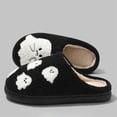 thumbnail image 5 of Domuza Halloween Slippers For Women Men Indoor House Bedroom Skeleton Goth Cute Home Skeleton Horror Fun Slip Shoes for fall winter Black 10.5（EU-44）, 5 of 6
