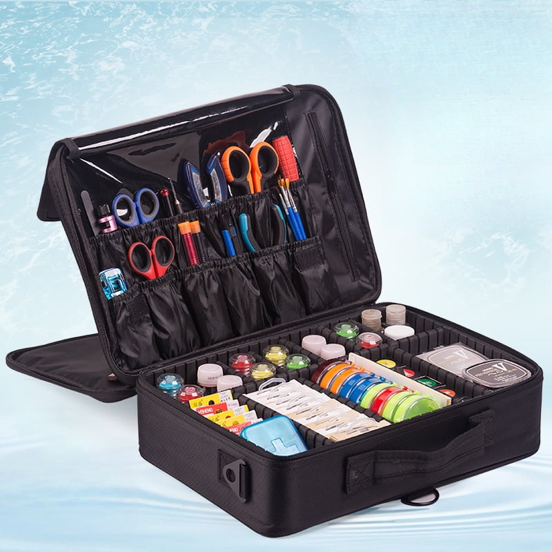 Tool kit and organizer box, home repair storage kit, storage tool box with customizable dividers and large storage capacity