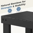 thumbnail image 3 of CONCETTA 27-In Bamboo Shoe Rack & Bench, 3-Tier 280 lb Capacity Storage Organizer for Entryway, Living Room, Balcony, Black, 3 of 13