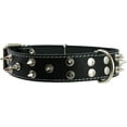 thumbnail image 3 of real leather black spiked dog collar spikes, 1.6 wide. fits 19-23.5 neck, large breeds cane corso, american bulldog., 3 of 4