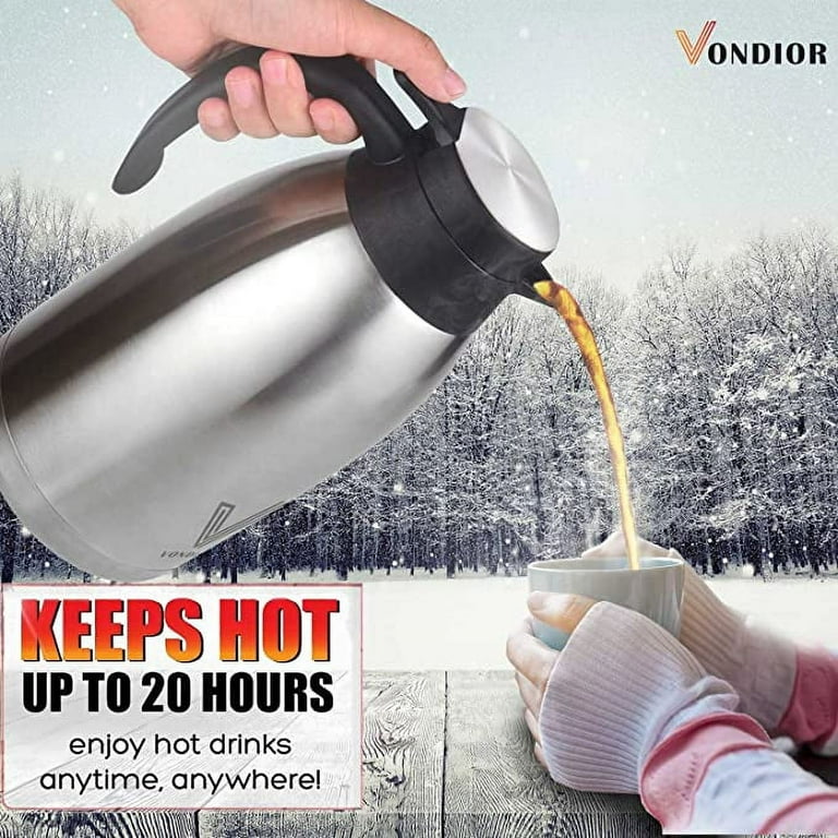  Airpot Coffee Dispenser with Pump - Insulated Stainless Steel  Coffee Carafe (102 oz) - Thermal Beverage Dispenser - Thermos Urn for Hot/Cold  Water, Party Chocolate Drinks: Home & Kitchen