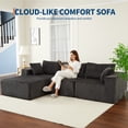 thumbnail image 6 of 105.5" Cloud Sectional Couch with 5 Pillows, L Shaped Couches Boneless Sofa for Living Room, Corduroy Fabric Deep Seat Comfy Couch, No Assembly Required, 72h to Restore, 6 of 7
