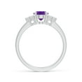 thumbnail image 2 of ANGARA Natural 1.15 Ct. Amethyst with Diamond Classic Ring in 14K White Gold for Women (Ring Size: 4), 2 of 9