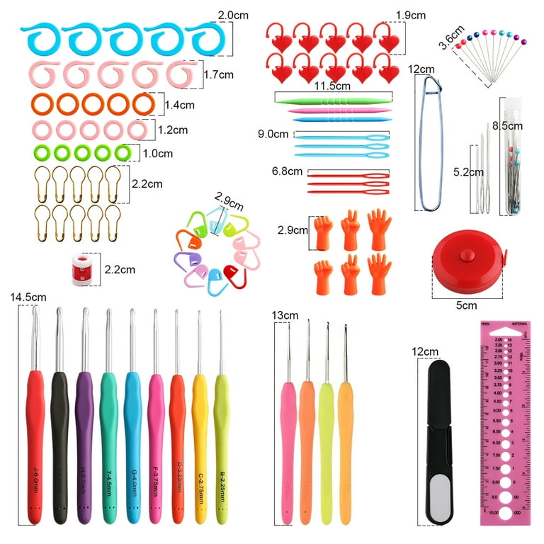 Katech Crochet Hooks Kit with Case, 85-Piece, Ergonomic Crochet Needles  Weave Yarn Kits DIY Hand Knitting Art Tools for Beginners and Experienced