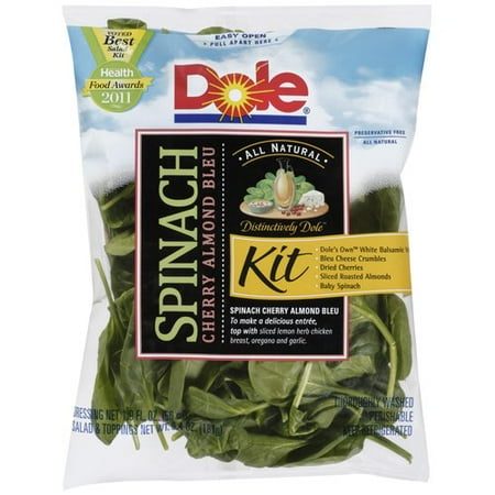 Dole Salad Kit Spinach Cherry Almond Bleu, 6.4 OZ