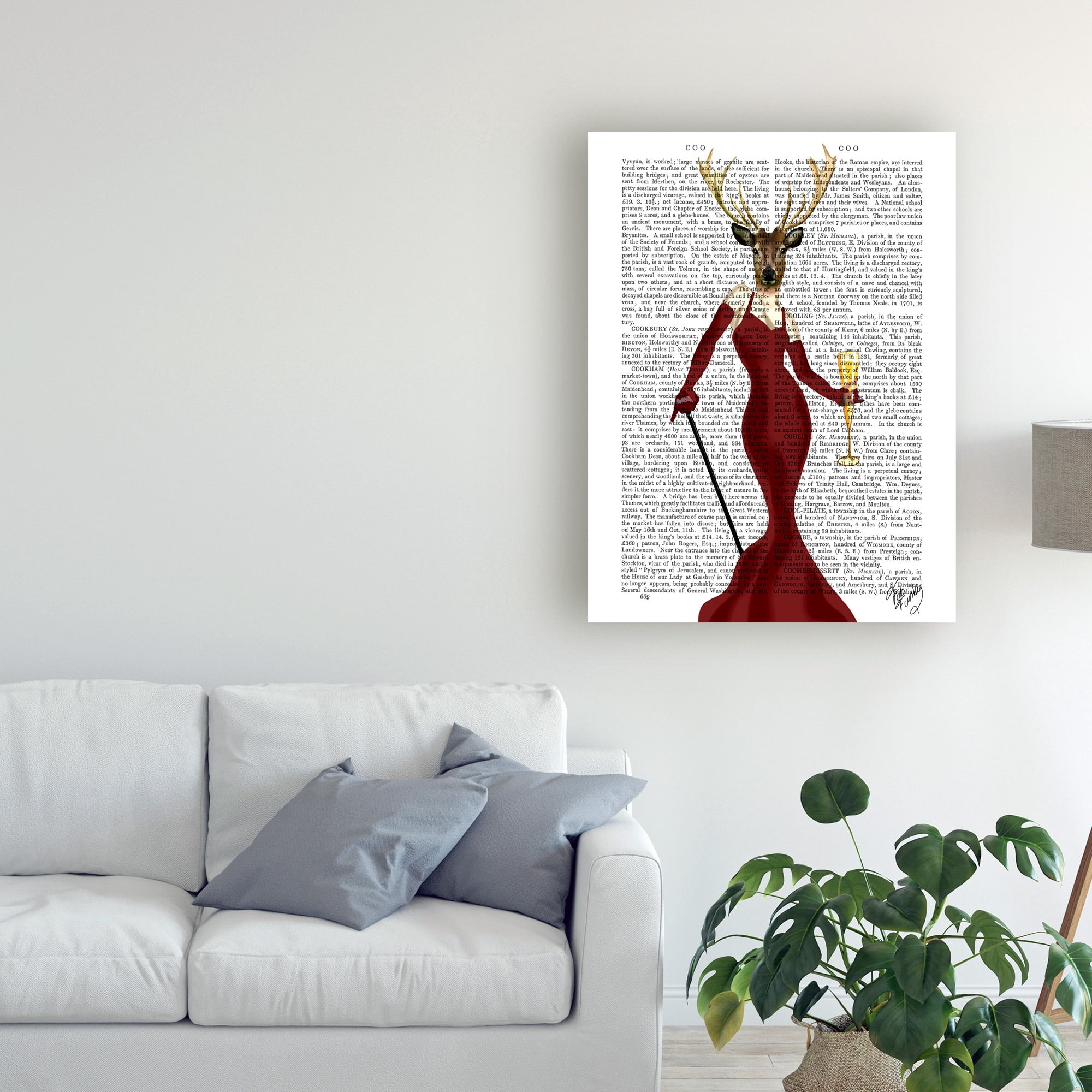 Trademark Fine Art 'Glamour Deer in Marsala' Canvas Art by Fab Funky
