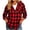 04# Red, variant on Plus Size Women Cotton Tops Hooded Plaid Shirt with Button Detail and Pockets Lumberjack Flannel Top Casual Long Sleeve Relaxed Fit for Fall Outdoor S-2XL