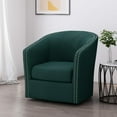 thumbnail image 2 of Christopher Knight Home Octavia Contemporary Fabric Swivel Chair, Green, Black 31.25D x 30.25W x 31.25H in, 2 of 8