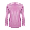thumbnail image 4 of Long Sleeve Shirts For Women Solid Color Reflective Shiny Metallic Round Neck Top T Shirt Womens Long Sleeve Tops, 4 of 6