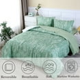 URBONUR Sage Green Queen Comforter Set, 5 Pcs Printed Botanical Bed in