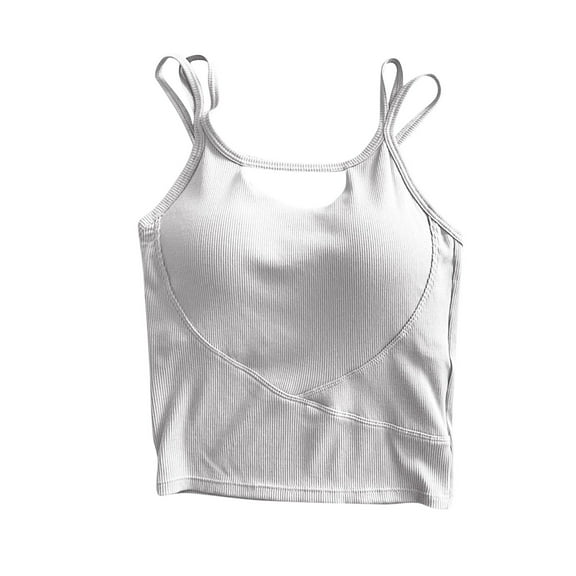 cfhntfmh Summer Tops for Women Comfy Sleeveless Front Cutout Ribbed Shirts Casual Double Spaghetti Strap Tank Crop Blouses