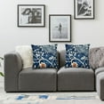 thumbnail image 3 of COMIO Chinoiserie Throw Pillow Covers, Vintage Blue and White Flower Pillow Cases, Aesthetic Floral Bird Soft Cushion Cover for Sofa Couch Farmhouse,2 pcs White, 3 of 6