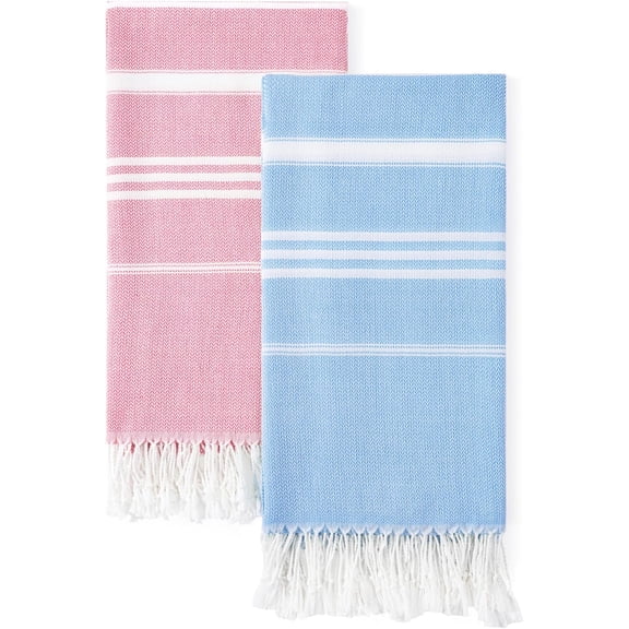 2 Packs Cotton Turkish Beach Towels Quick Dry Sand Free Soft Absorbent Extra Large Xl Big Blanket Adult Oversized Bath Pool Swim Towel Lightweight Thin Sandless Fast Drying Compact No Sand Packabl