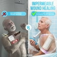 thumbnail image 6 of JJ CARE Waterproof Adhesive Island Dressing [Pack of 25], 4" x 10" Sterile Island Wound Dressing, Breathable Bordered Gauze Dressing, Individually Wrapped Latex Free Bandages, Non-Stick Central Pad, 6 of 7