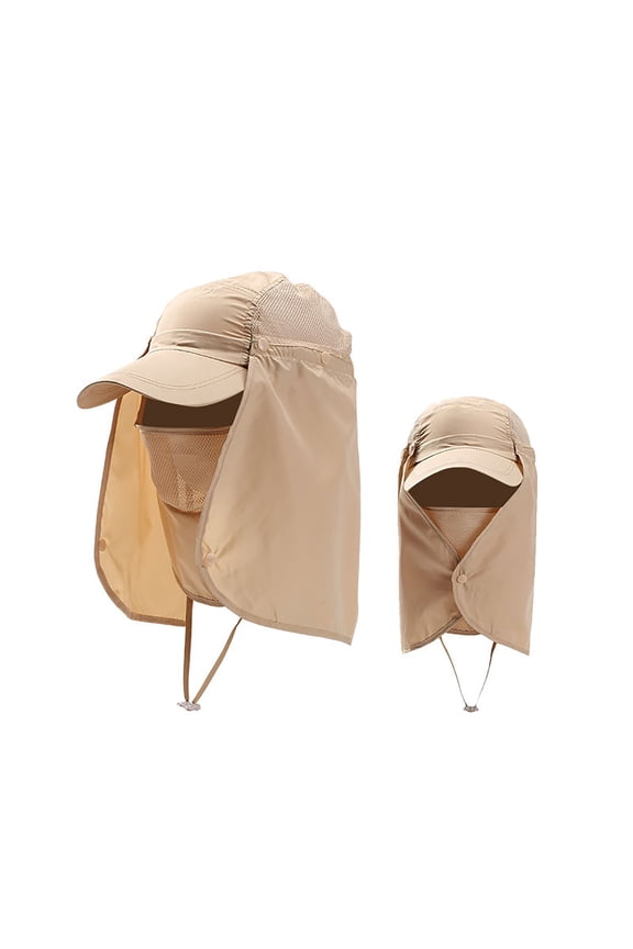 Unisex Breathable Sun Shield Bucket Hat for Outdoor Sports Fishing Hiking and Daily Wear Lightweight Adjustable Full Face Coverage Sun, Khaki