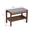 thumbnail image 3 of Fairway Avenue Home Bamboo Padded Bench with Slatted Shelf - Brushed Brown, 3 of 7
